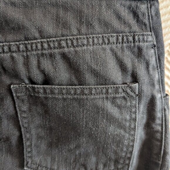 Pilcro Anthropologie Black Denim Button-Down Fray Hem Skirt Size 8 - Picture 7 of 8